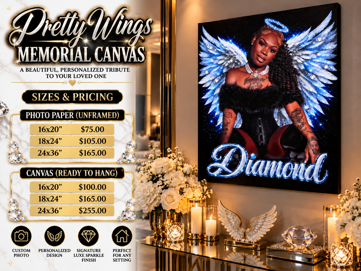 Pretty Wings Memorial Portrait