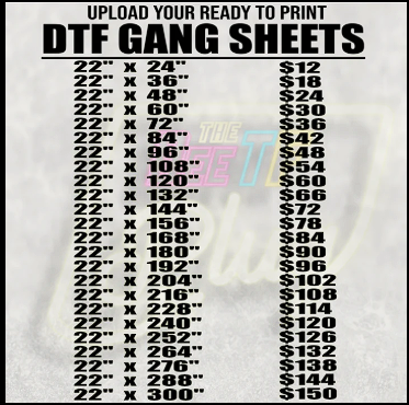 Upload Your "READY TO PRINT" DTF Gang Sheet File