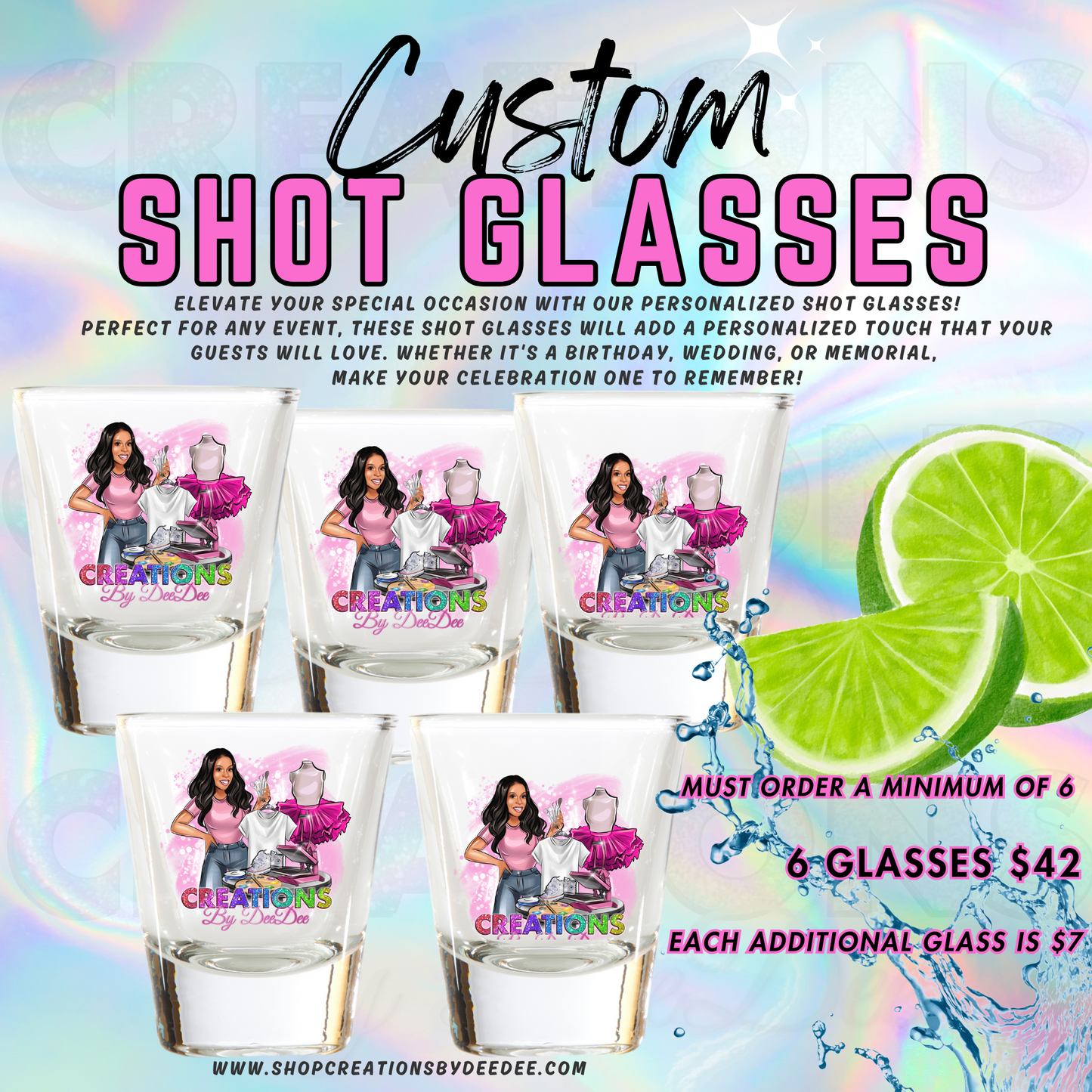 Custom Shot Glasses (Minimum Order of 6)
