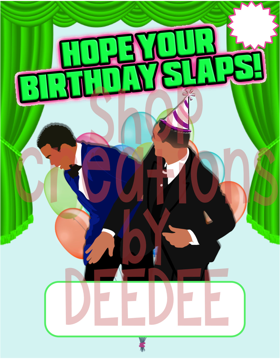 Hope Your Birthday Slaps - Money Holder Card template - JPG