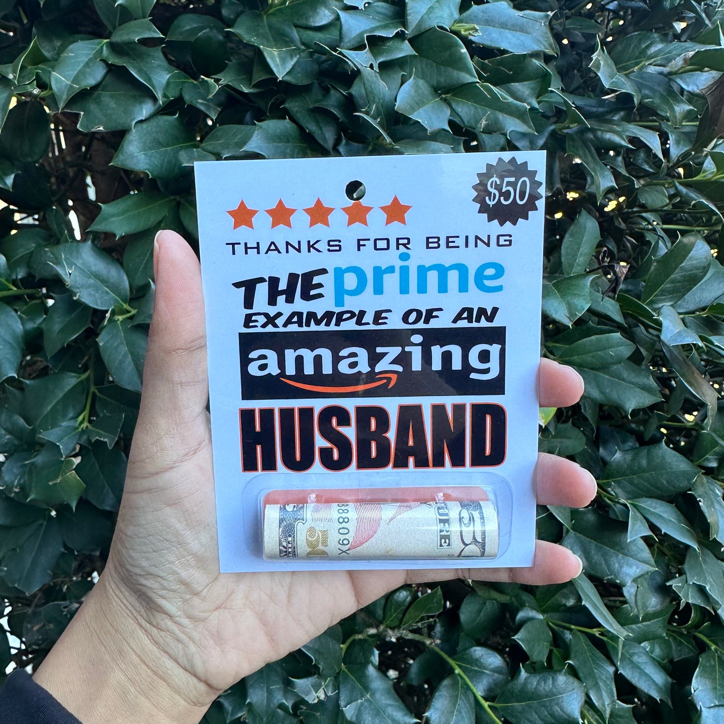 Thanks for being the prime example of an Amazing HUSBAND - Money holder card