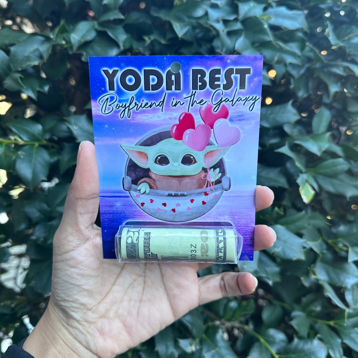 Yoda Best Boyfriend in the Galaxy - Money holder card