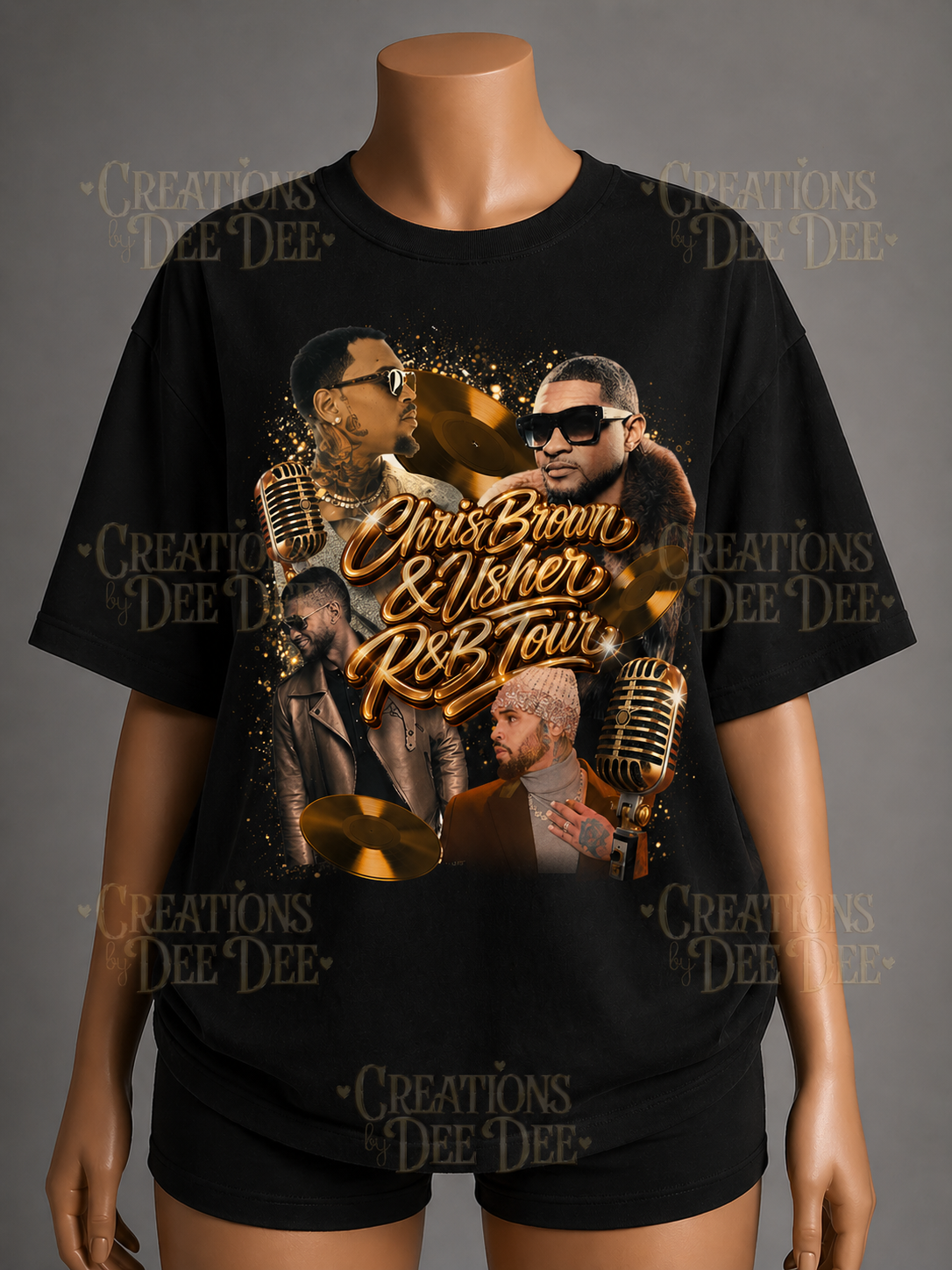 Chris Brown Usher R&B Unisex Graphic Shirt (Chest Print)