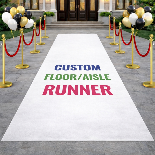 Custom 3x8ft Floor Aisle Runner – Personalized Photo Banner for Prom, Graduation, Birthdays, Weddings & Events