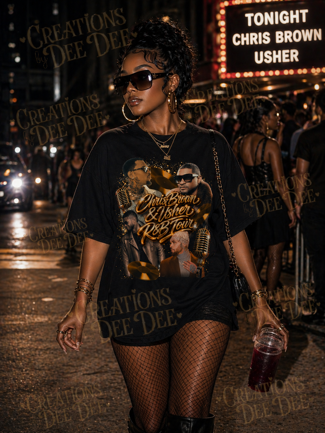 Chris Brown Usher R&B Unisex Graphic Shirt (Chest Print)