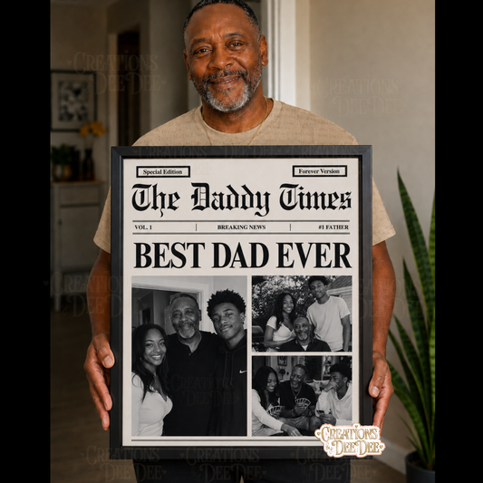 Personalized Father Newspaper Poster | Custom Dad Gift | Father's Day Newspaper Print | Best Dad Ever Wall Art
