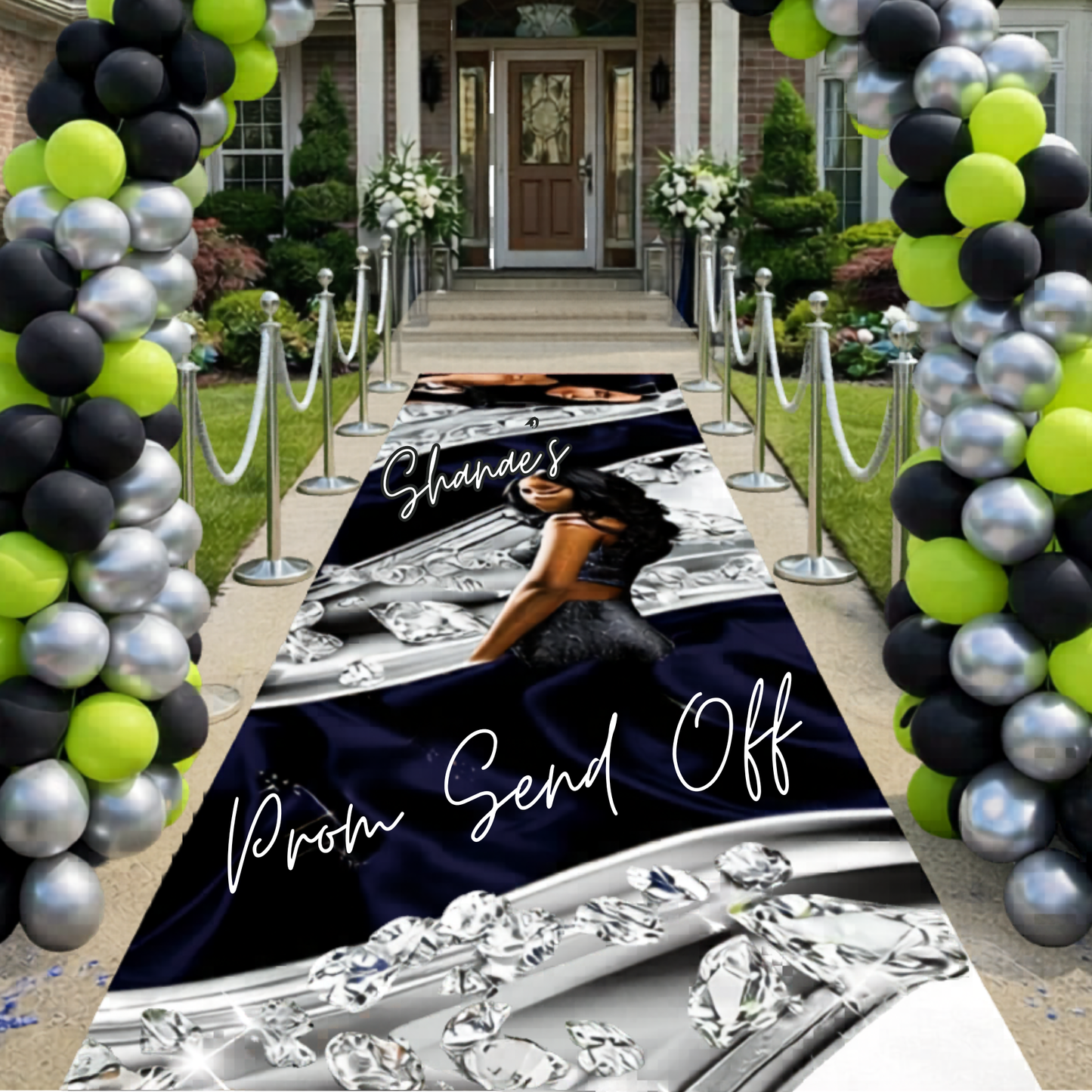 Custom 3x8ft Floor Aisle Runner – Personalized Photo Banner for Prom, Graduation, Birthdays, Weddings & Events