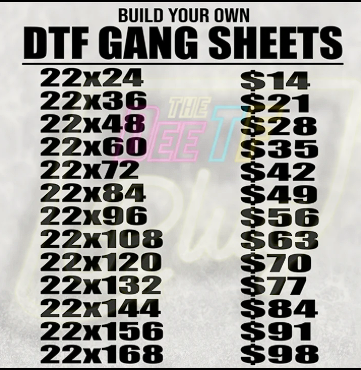 BUILD YOUR OWN Custom DTF Gang Sheet (Gang Sheet Builder)