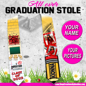 School themed Grad Stole