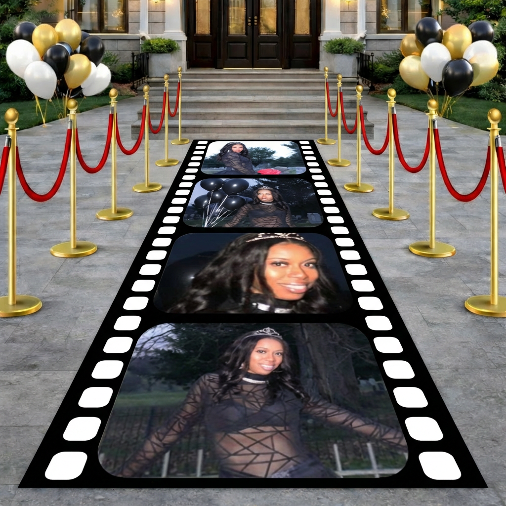 Custom 3x8ft Floor Aisle Runner – Personalized Photo Banner for Prom, Graduation, Birthdays, Weddings & Events