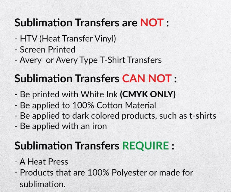 Sublimation Transfer Sheets