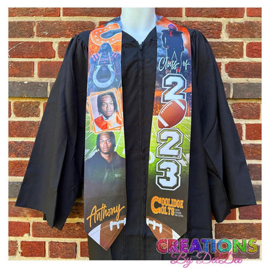 Football themed Grad Stole