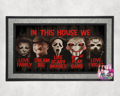 Horror Characters | "In this house we" Doormat