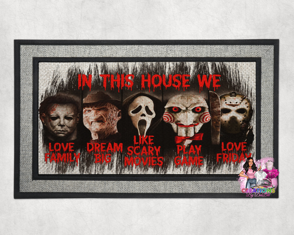 Horror Characters | "In this house we" Doormat