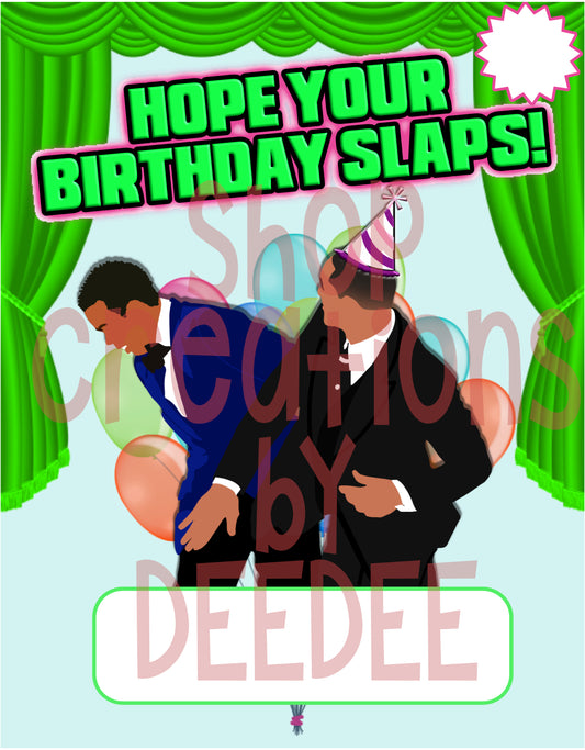Hope Your Birthday Slaps - Money Holder Card template - JPG