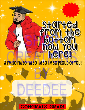 Started from the bottom - Money Holder Card template - JPG