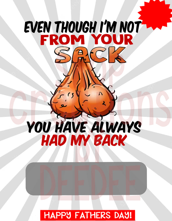 Even though I'm not from your sack - Money Holder Card template - JPG