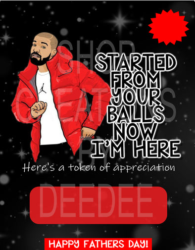 Started From your balls - Money Holder Card template - JPG