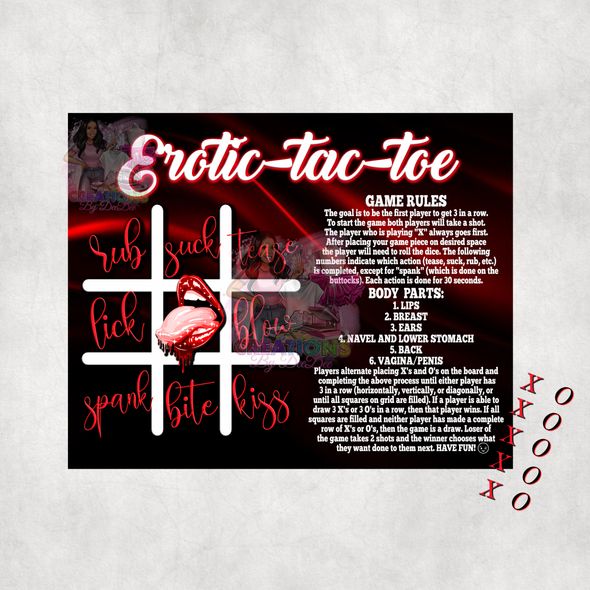EroTicTacToe Game 8x10" Template, PNG