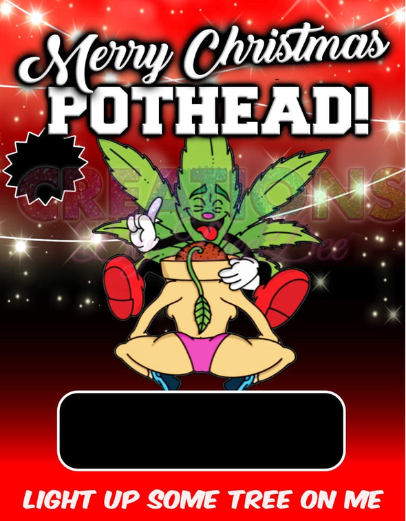 Merry Christmas Pothead-Money Holder Card template - JPG