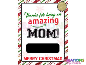 Thanks for being and amazing MOM/DAD-Money Holder Card template - JPG