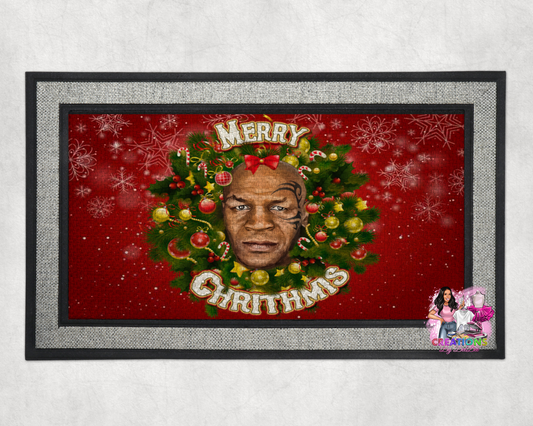Mike Tyson "Merry Chrithmis" / Christmas Doormat