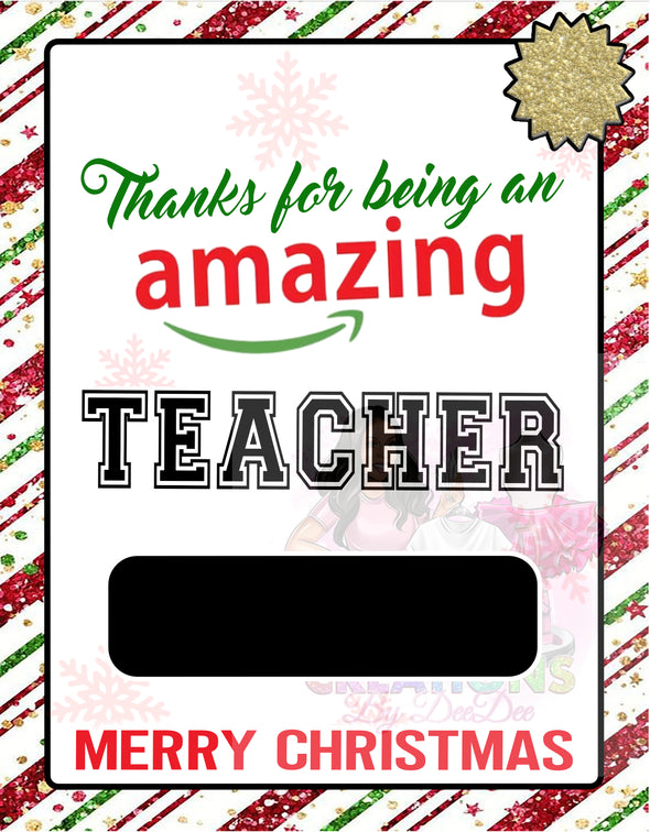 Thanks for being an amazing Teacher - Money holder card